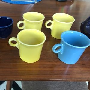 Four Fiestaware mugs
